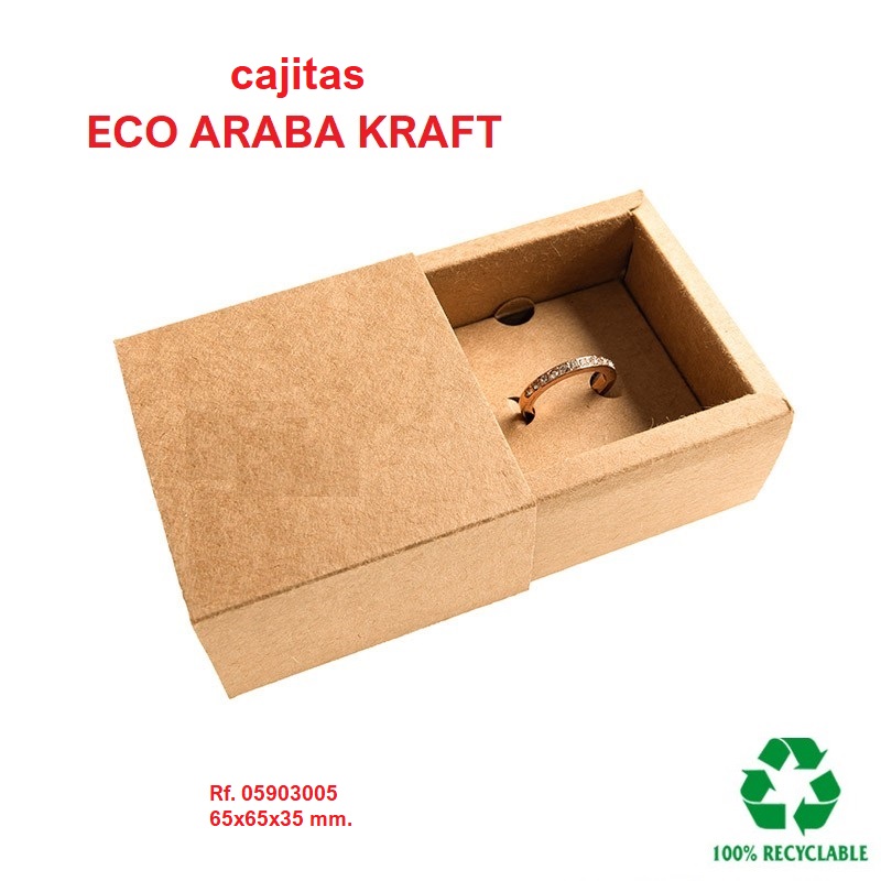 Caja Eco Araba Kraft sortija 65x65x35 mm.